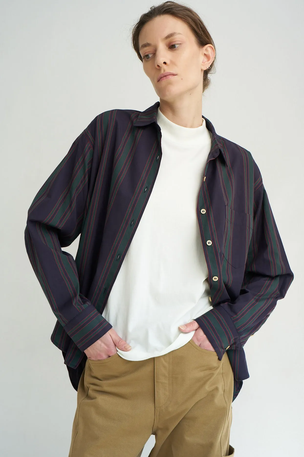 The Weekend Shirt in Tartan Stripe sold by Jamie Haller