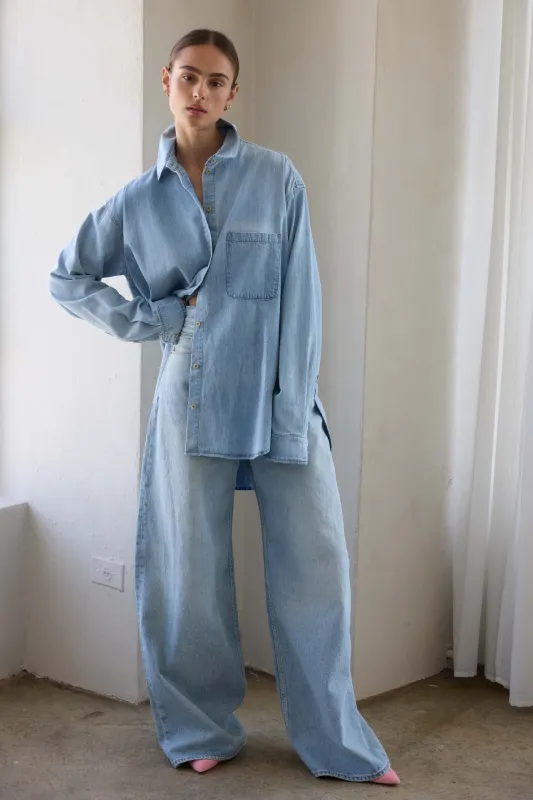 The Essential Shirt in Ice Indigo sold by Jamie Haller