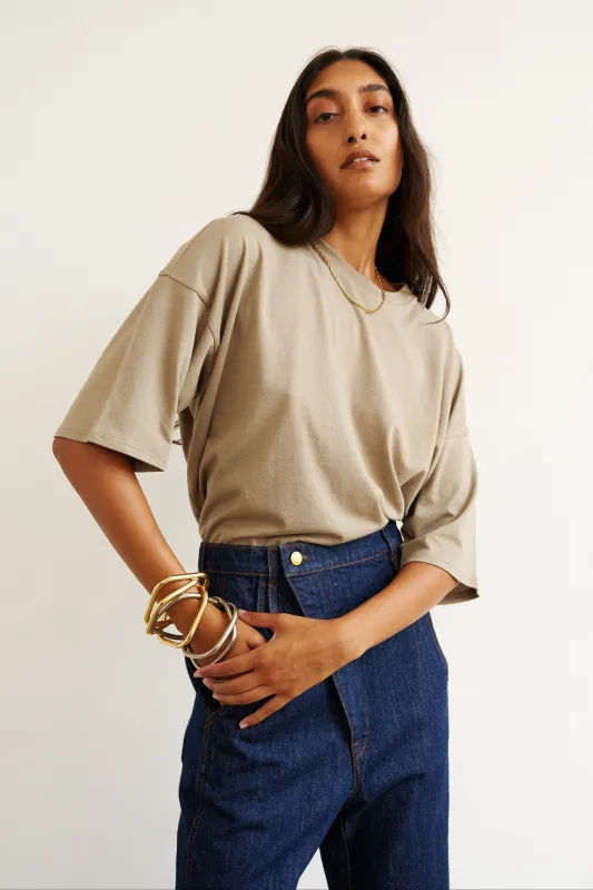 The Draped Tee in French Grey made by Jamie Haller