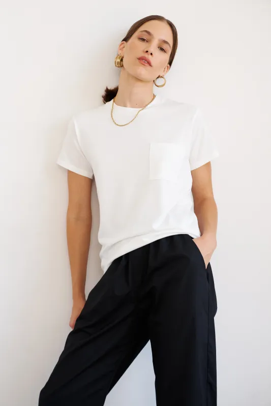 The Pocket Tee in White made by Jamie Haller