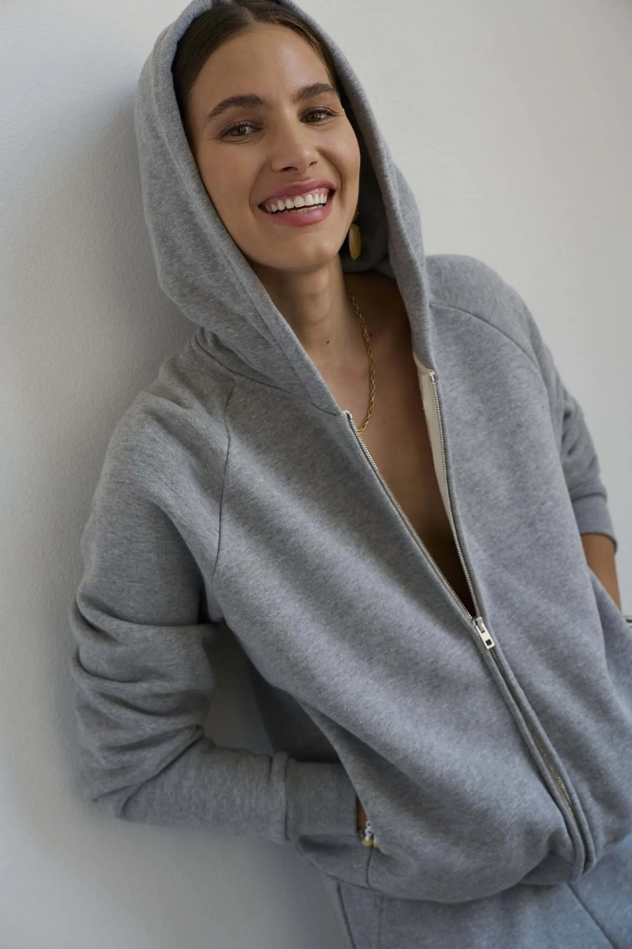 The Bird Hoodie in Heather Grey sold by Jamie Haller