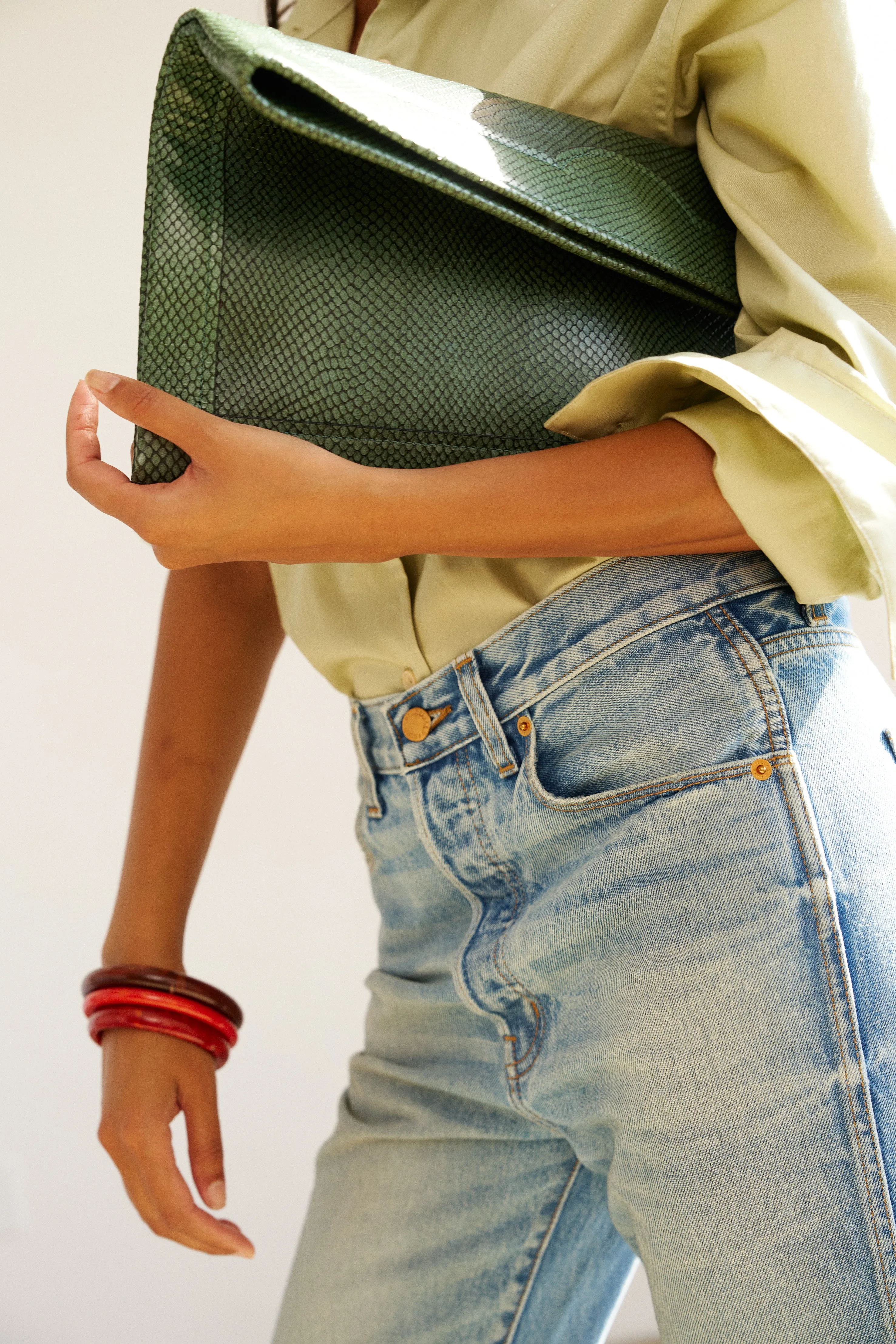 The Document Clutch in Green Snake sold by Jamie Haller product image thumbnail 4