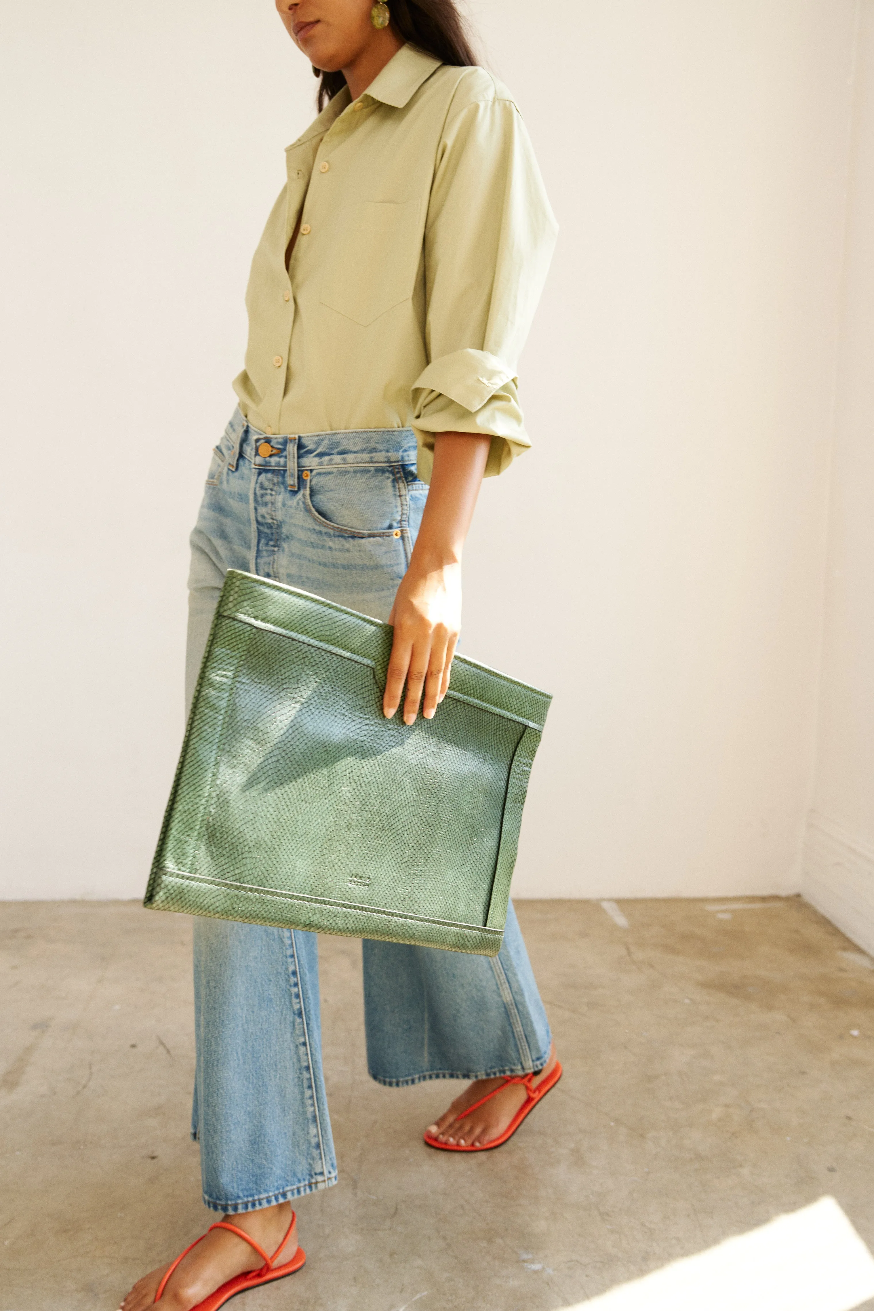 The Document Clutch in Green Snake sold by Jamie Haller product image thumbnail 5