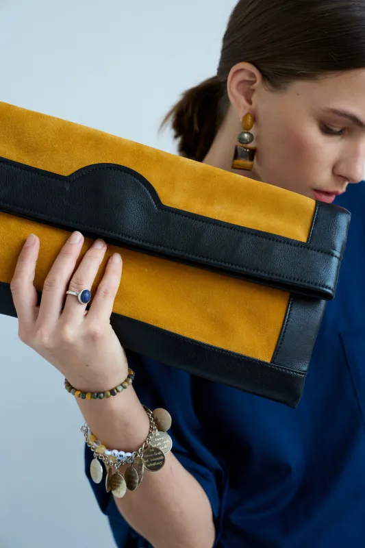 The Document Clutch in Yellow / Black made by Jamie Haller
