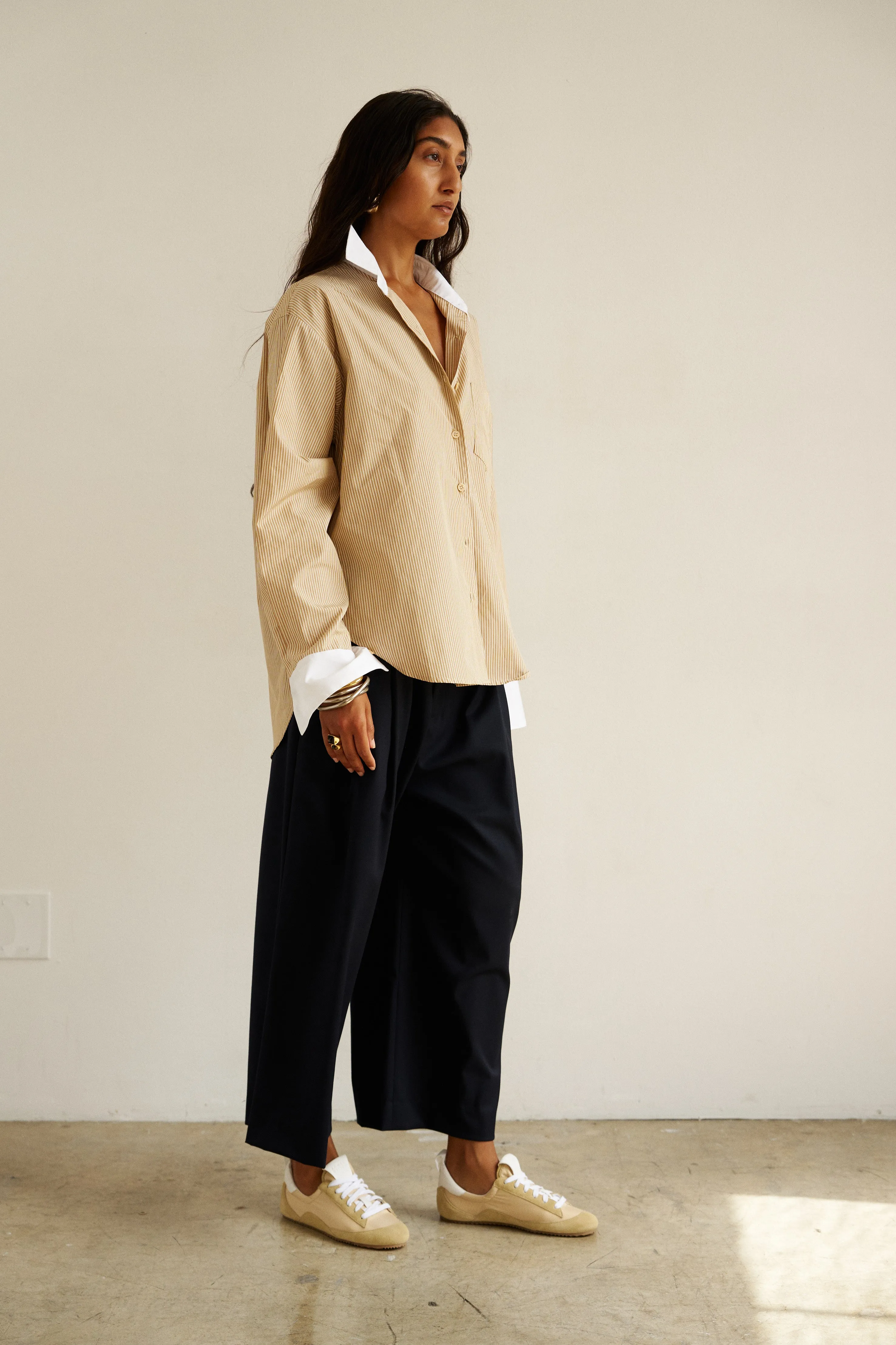 The Tipped Weekend Shirt in Honey Stripe sold by Jamie Haller product image thumbnail 4