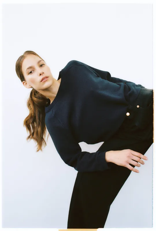 The Daily Sweatshirt in Navy made by Jamie Haller