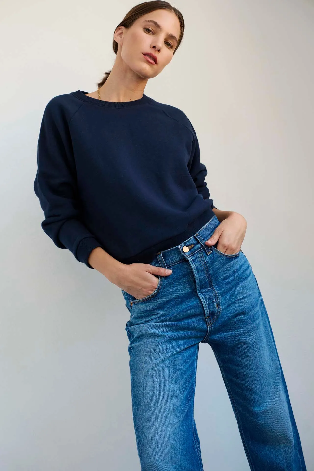 The Daily Sweatshirt in Navy sold by Jamie Haller product image thumbnail 4