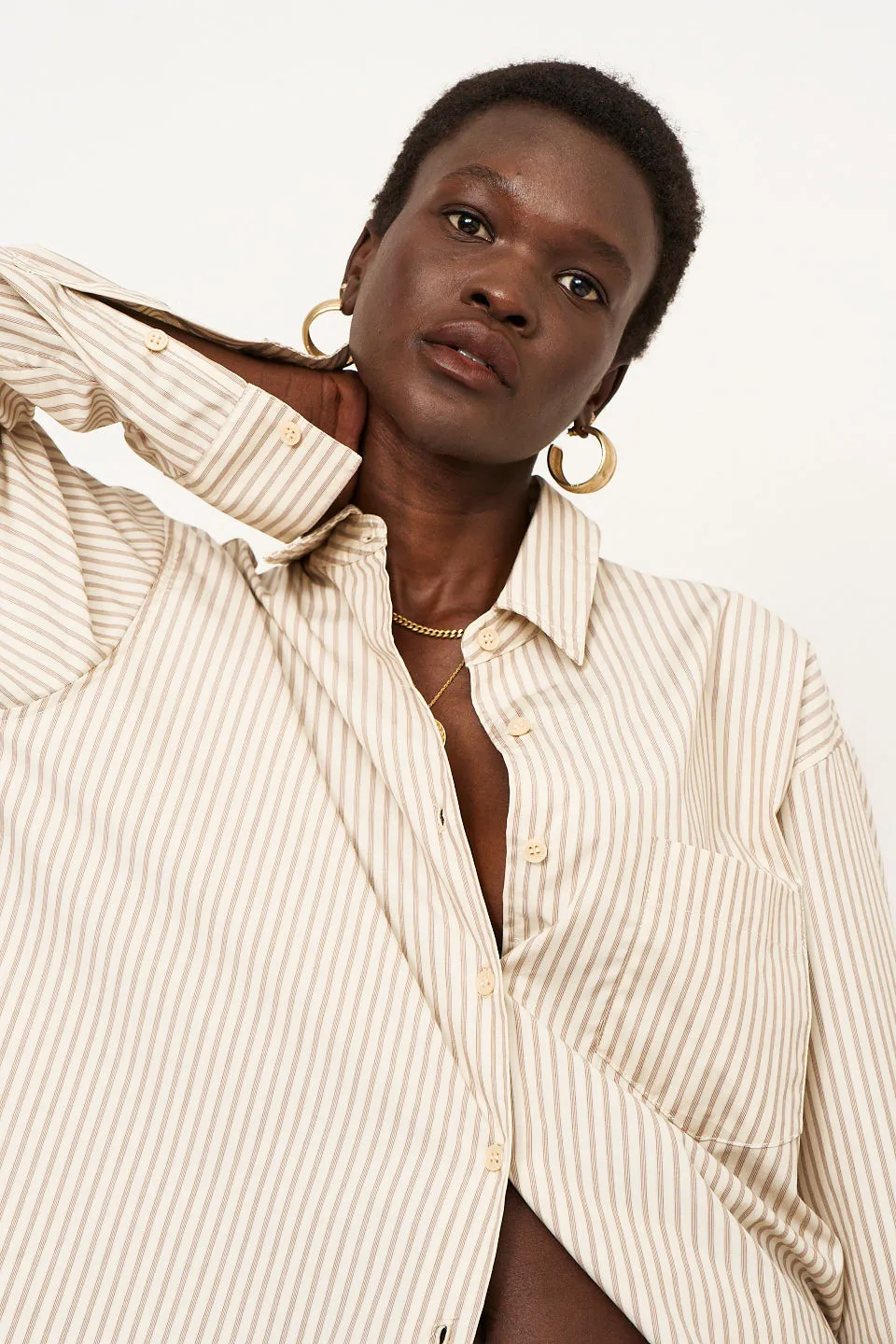 The Weekend Shirt in Chianti Stripe sold by Jamie Haller product image thumbnail 2