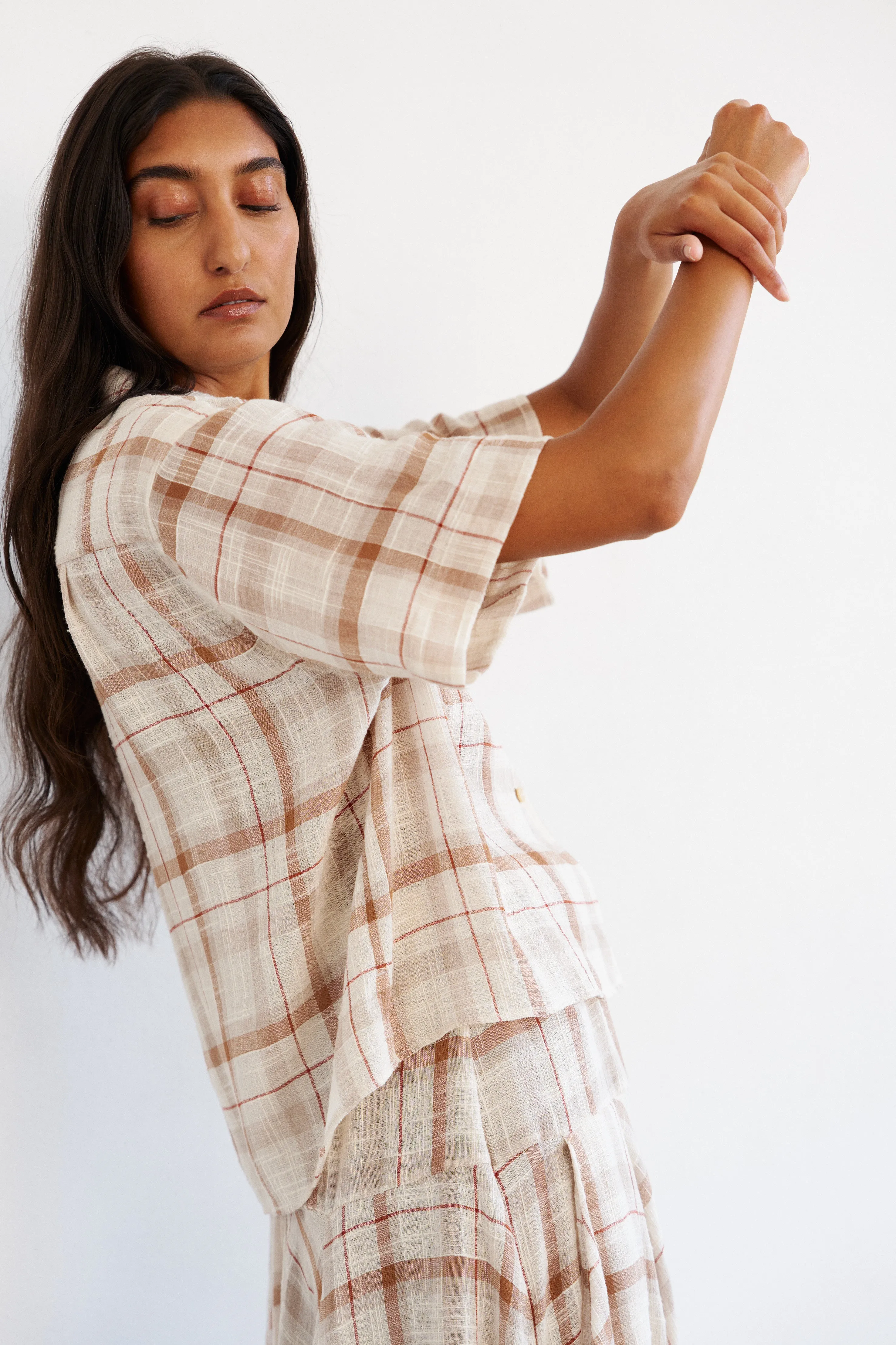 The Fields Shirt in Natural Plaid sold by Jamie Haller product image thumbnail 3