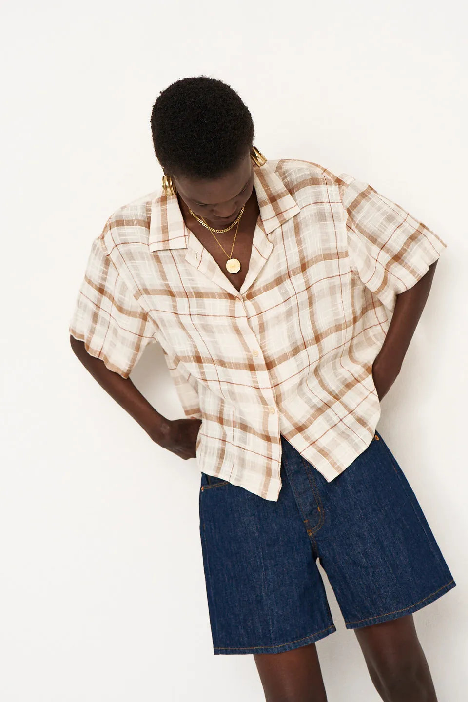 The Fields Shirt in Natural Plaid sold by Jamie Haller product image thumbnail 4