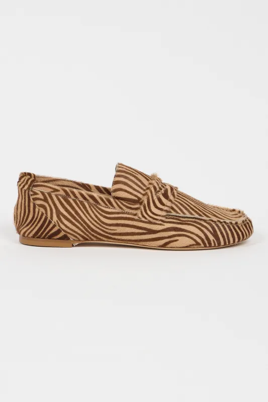 The Penny Loafer in Tan Zebra sold by Jamie Haller