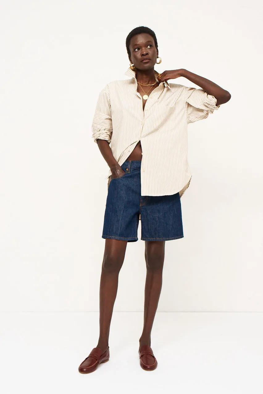 The Tailor Short in Raw Rinse sold by Jamie Haller