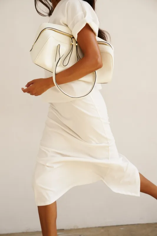 The Column Skirt in White made by Jamie Haller