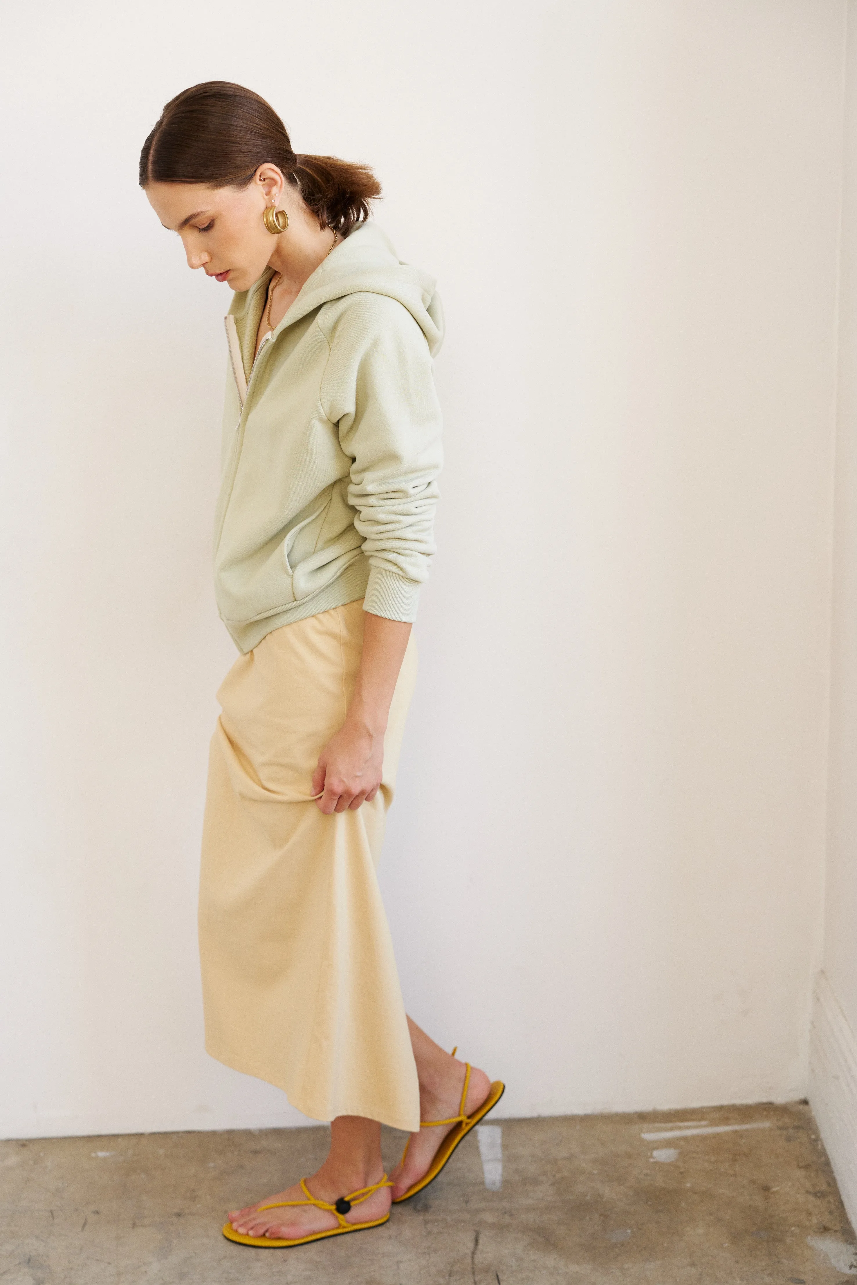 The Column Skirt in Butter sold by Jamie Haller