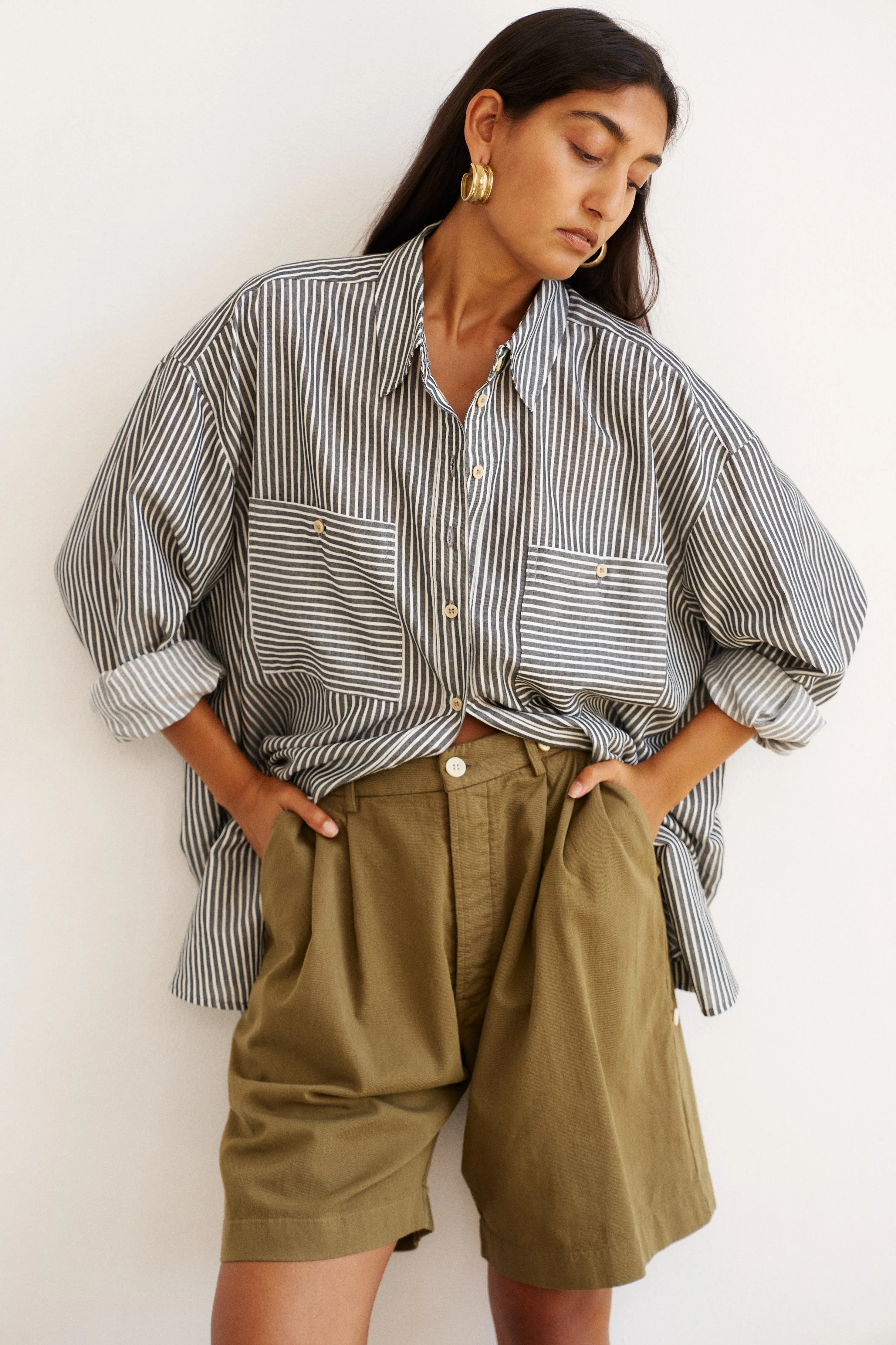 The Artist Shirt in Charcoal Stripe sold by Jamie Haller product image thumbnail 2