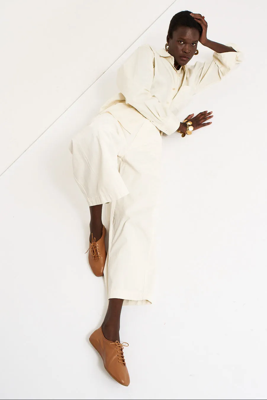 The Baggy Painter Crop in Ecru sold by Jamie Haller product image thumbnail 2