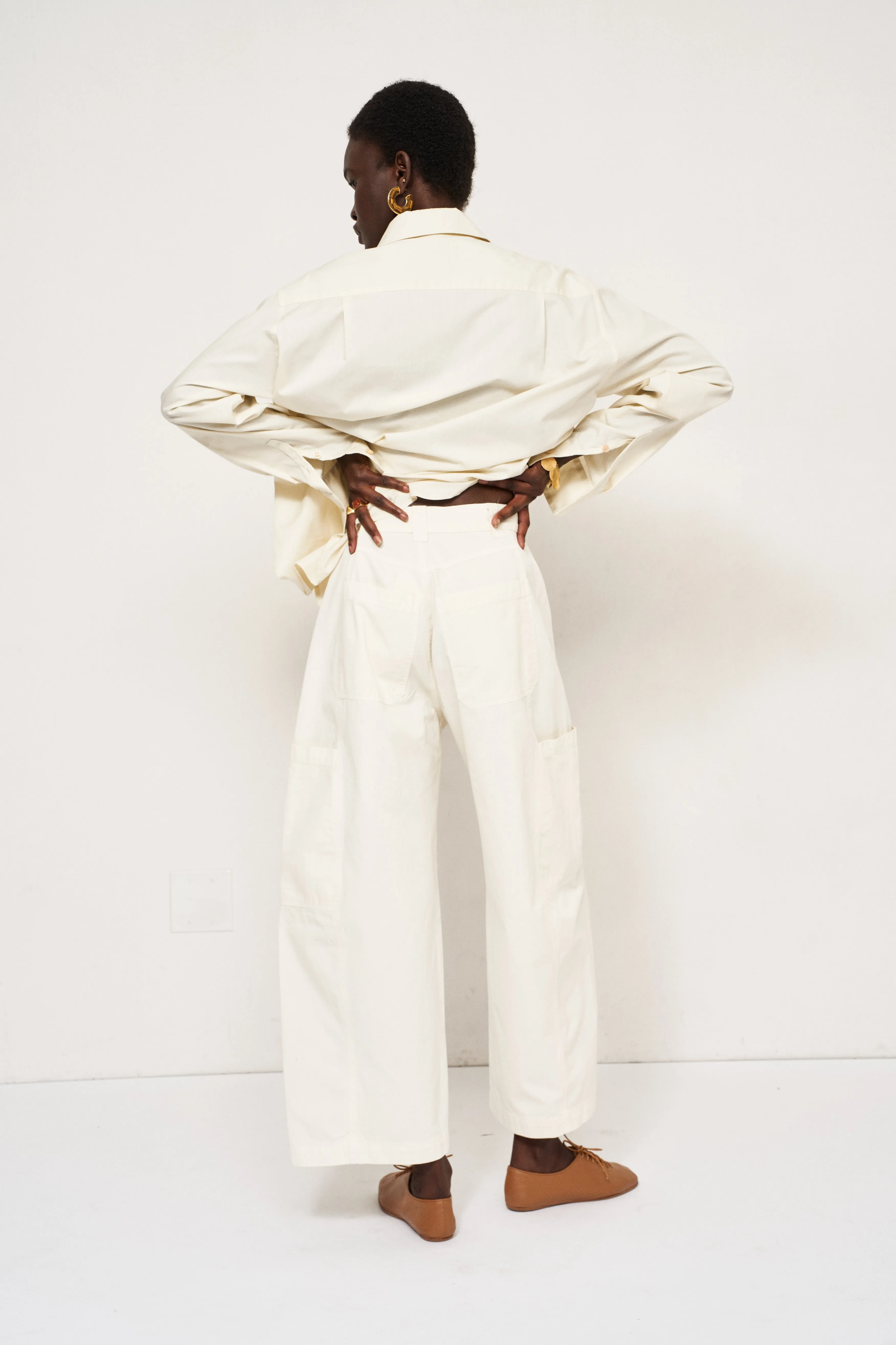 The Baggy Painter Crop in Ecru sold by Jamie Haller product image thumbnail 5