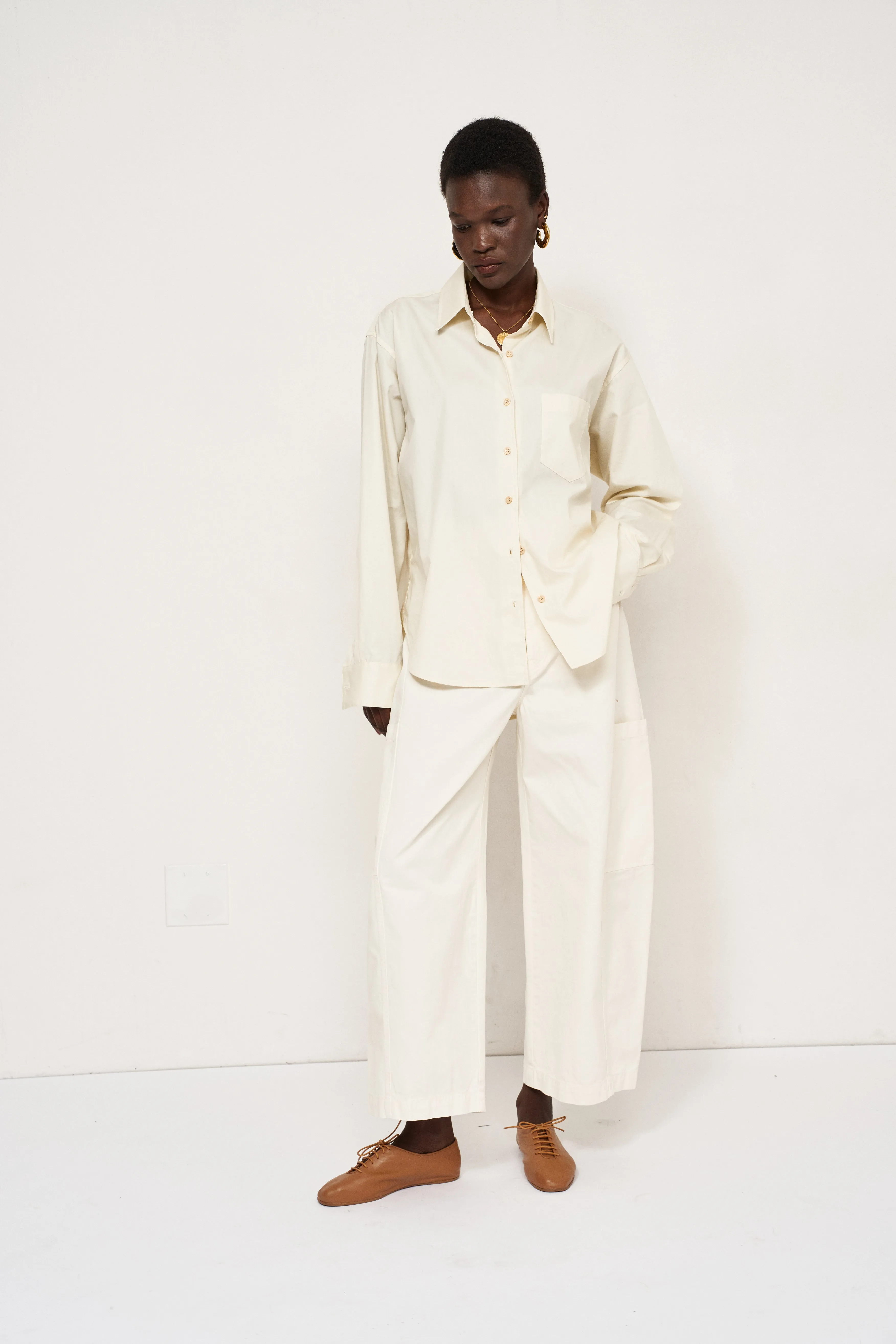 The Baggy Painter Crop in Ecru sold by Jamie Haller product image thumbnail 3