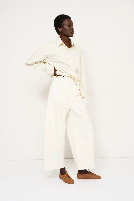 The Baggy Painter Crop in Ecru made by Jamie Haller