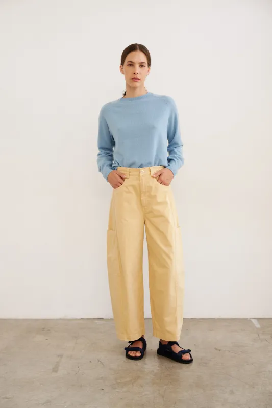 The Baggy Painter Crop in Butter made by Jamie Haller