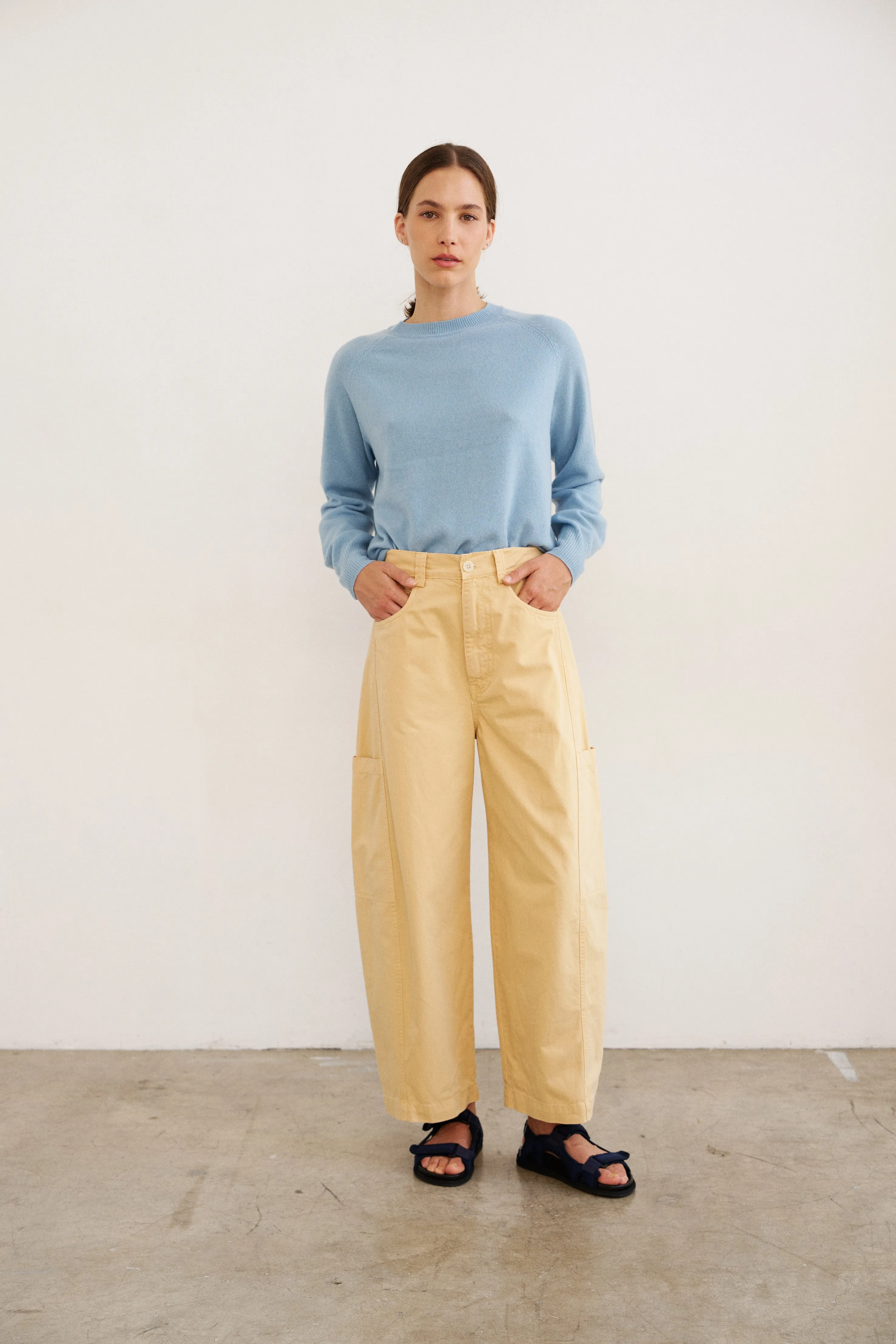 The Baggy Painter Crop in Butter sold by Jamie Haller