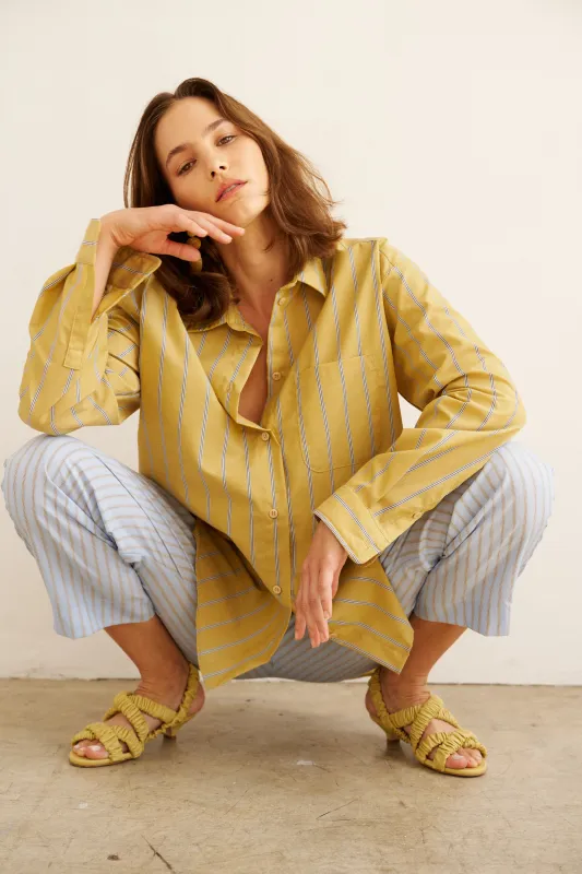 The Essential Shirt in Golden Stripe made by Jamie Haller