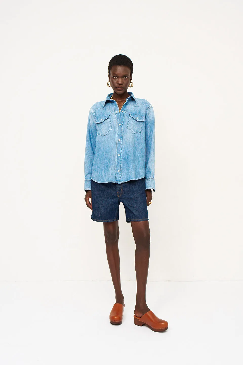 The Loretta Western Shirt in Timeworn Indigo sold by Jamie Haller product image thumbnail 4