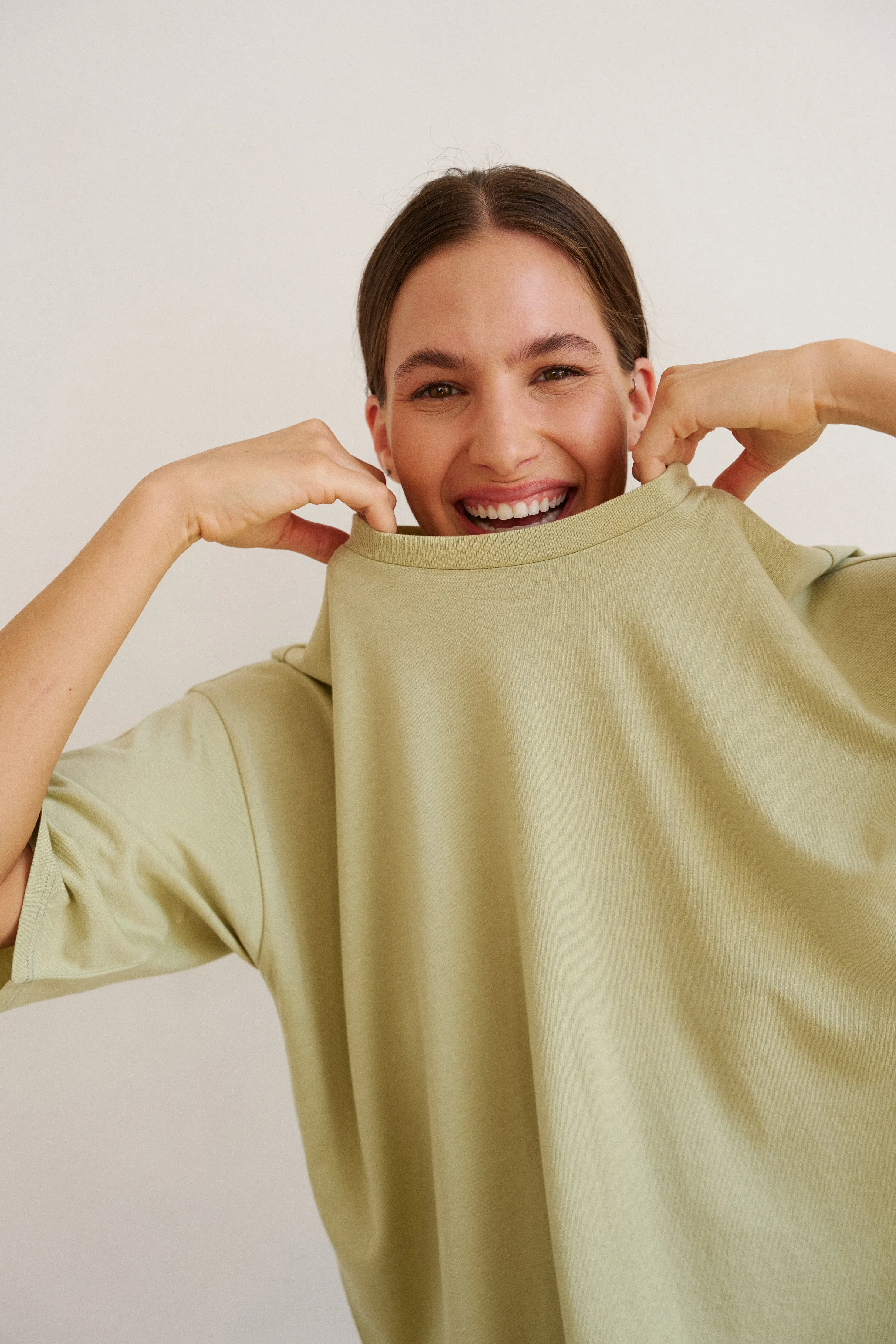 The Draped Tee in Pistachio sold by Jamie Haller product image thumbnail 2