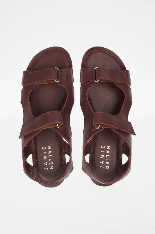 The Walking Sandal in Oxblood made by Jamie Haller