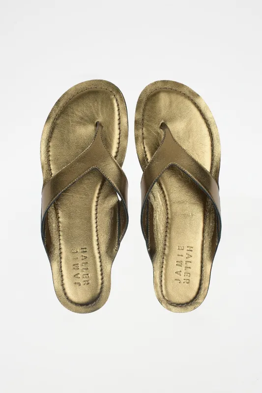 The San Diego Sandal in Olive Metallic made by Jamie Haller