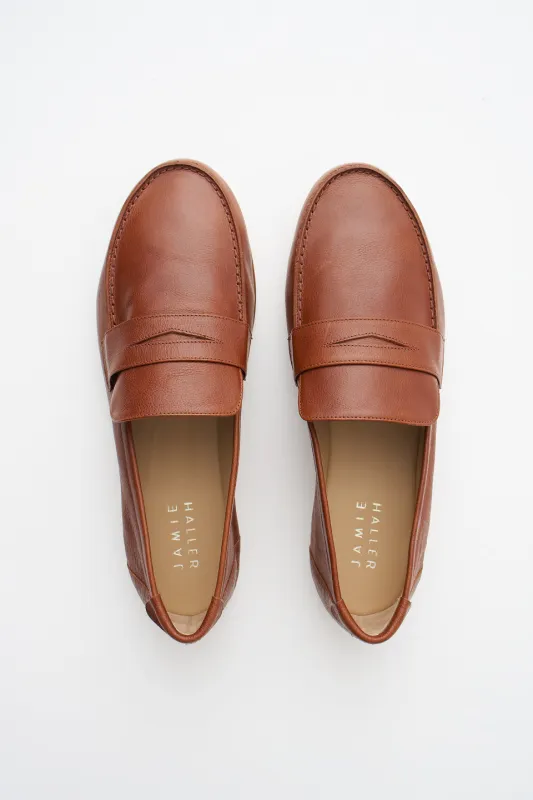 The Men's Penny Loafer in Brown made by Jamie Haller