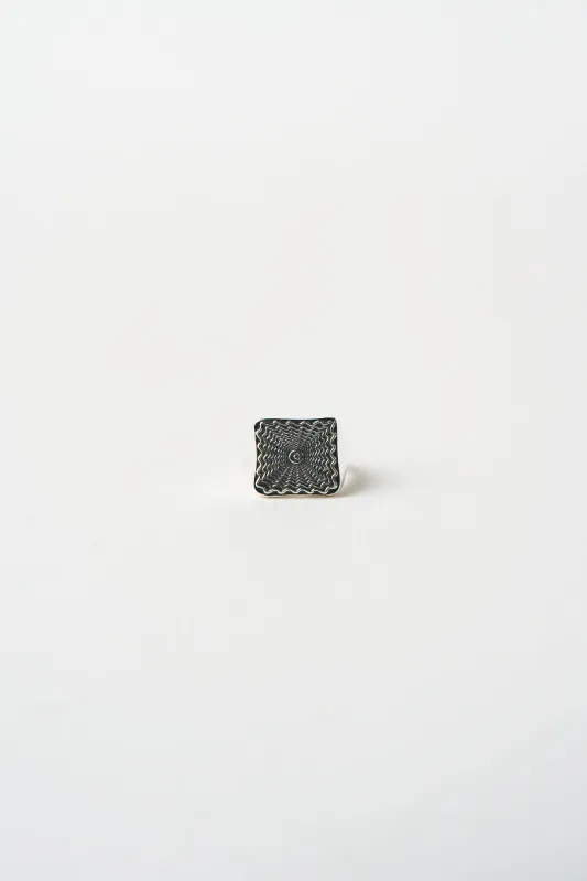 The Chaos Sunburst Square Signet in Sterling Silver made by Jamie Haller