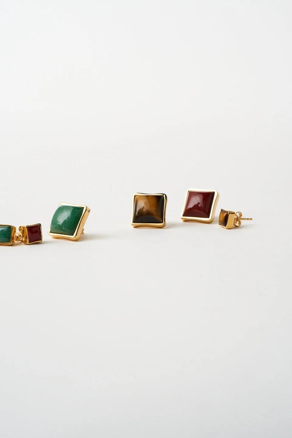 The Cufflink Stud Earring - Small in Dark Aventurine sold by Jamie Haller product image thumbnail 3