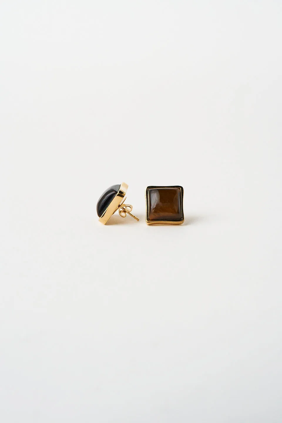 The Cufflink Stud Earring - Large in Tiger's Eye sold by Jamie Haller product image thumbnail 3