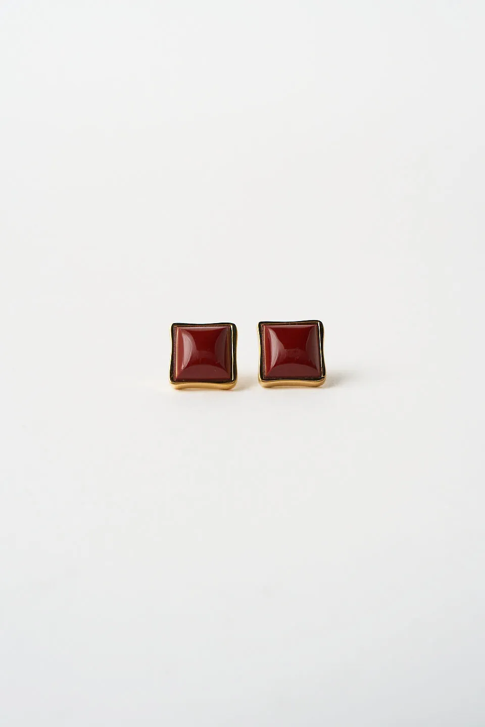 The Cufflink Stud Earring - Large in Red Jasper sold by Jamie Haller