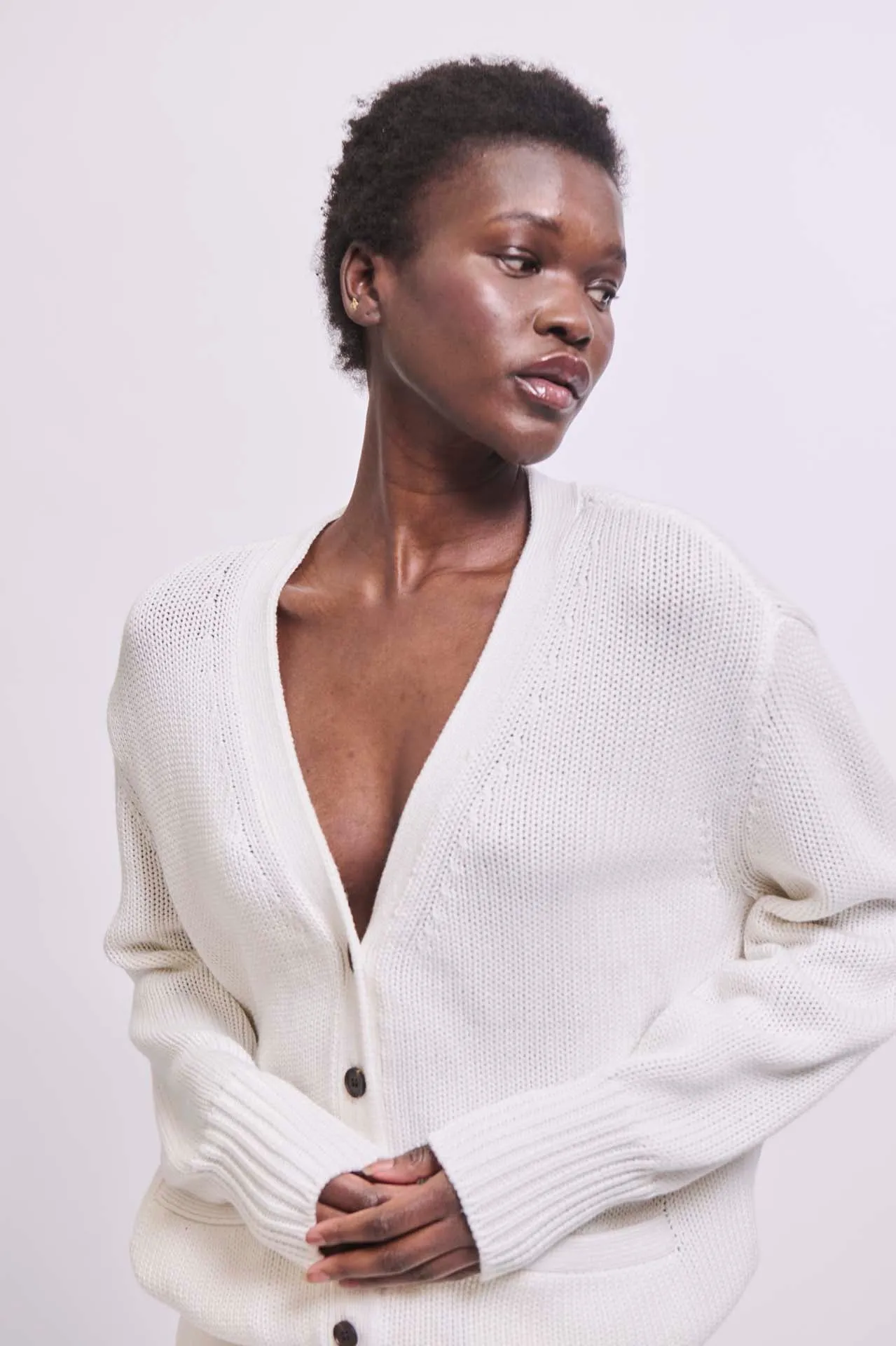 The Welt Pocket Cardigan in White sold by Jamie Haller product image thumbnail 3