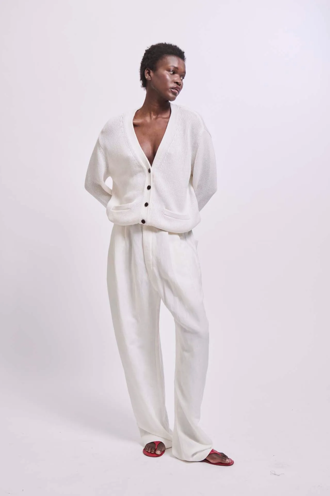 The Welt Pocket Cardigan in White sold by Jamie Haller product image thumbnail 2