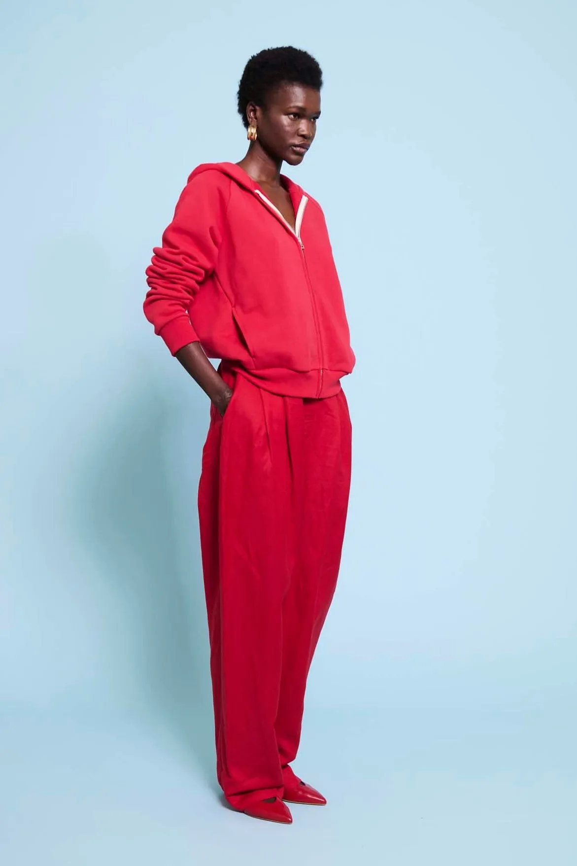 The Bird Hoodie in Red sold by Jamie Haller product image thumbnail 3