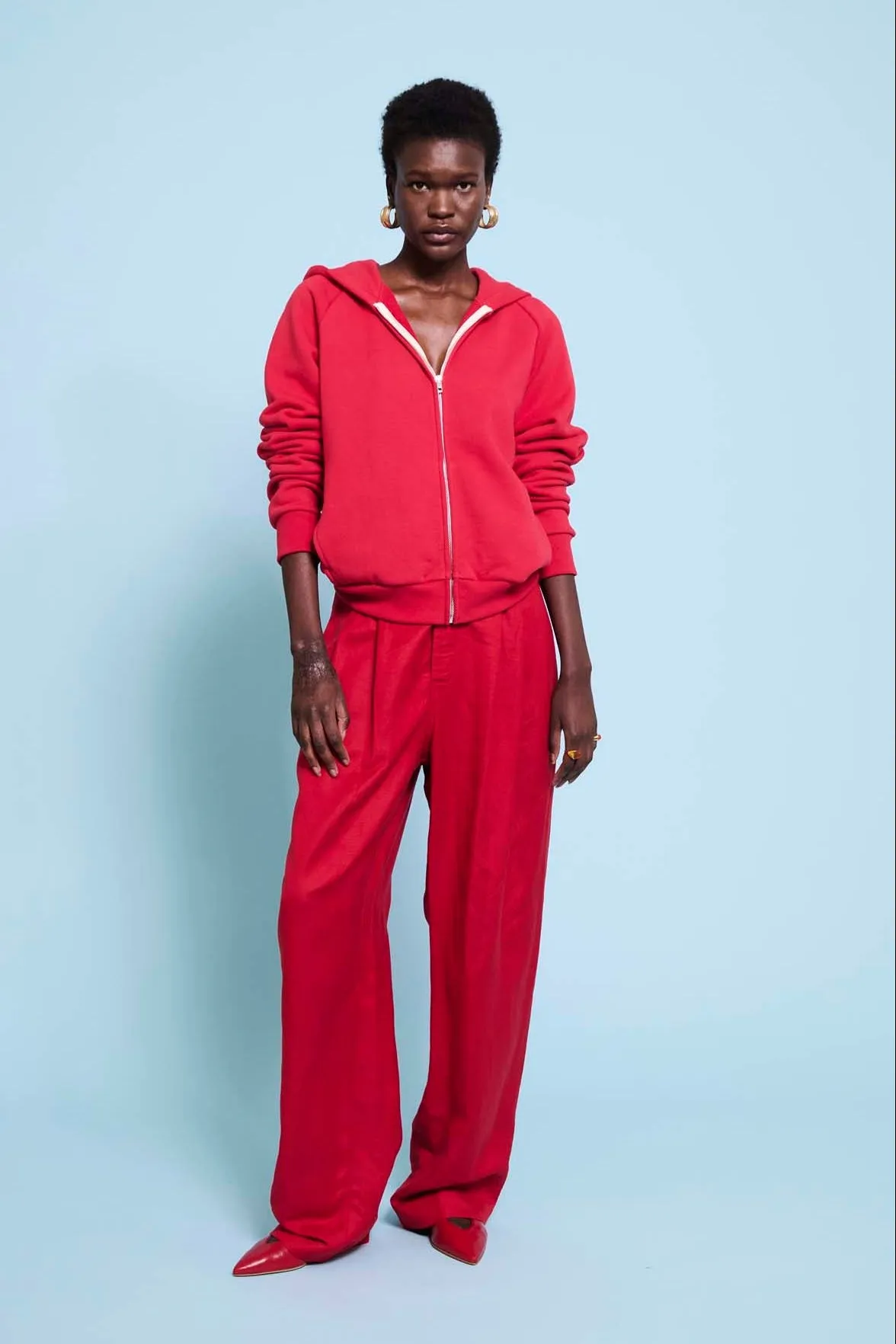 The Bird Hoodie in Red sold by Jamie Haller product image thumbnail 4