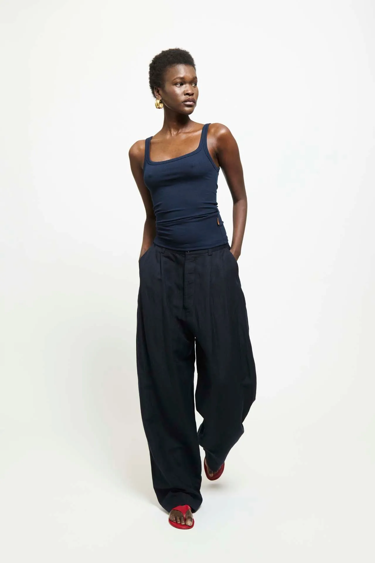 The Tapered Trouser in Navy sold by Jamie Haller product image thumbnail 2
