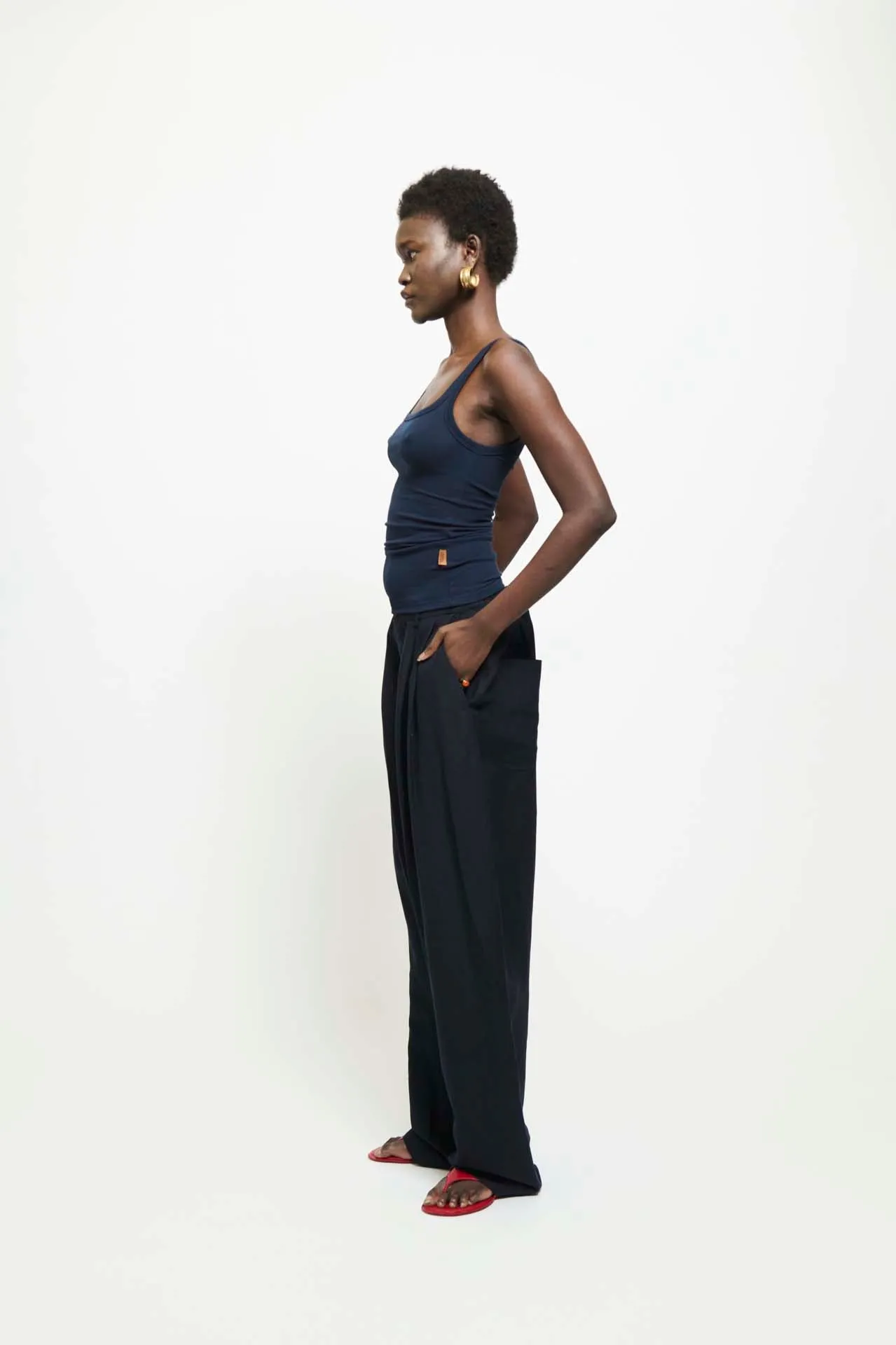 The Tapered Trouser in Navy sold by Jamie Haller product image thumbnail 5