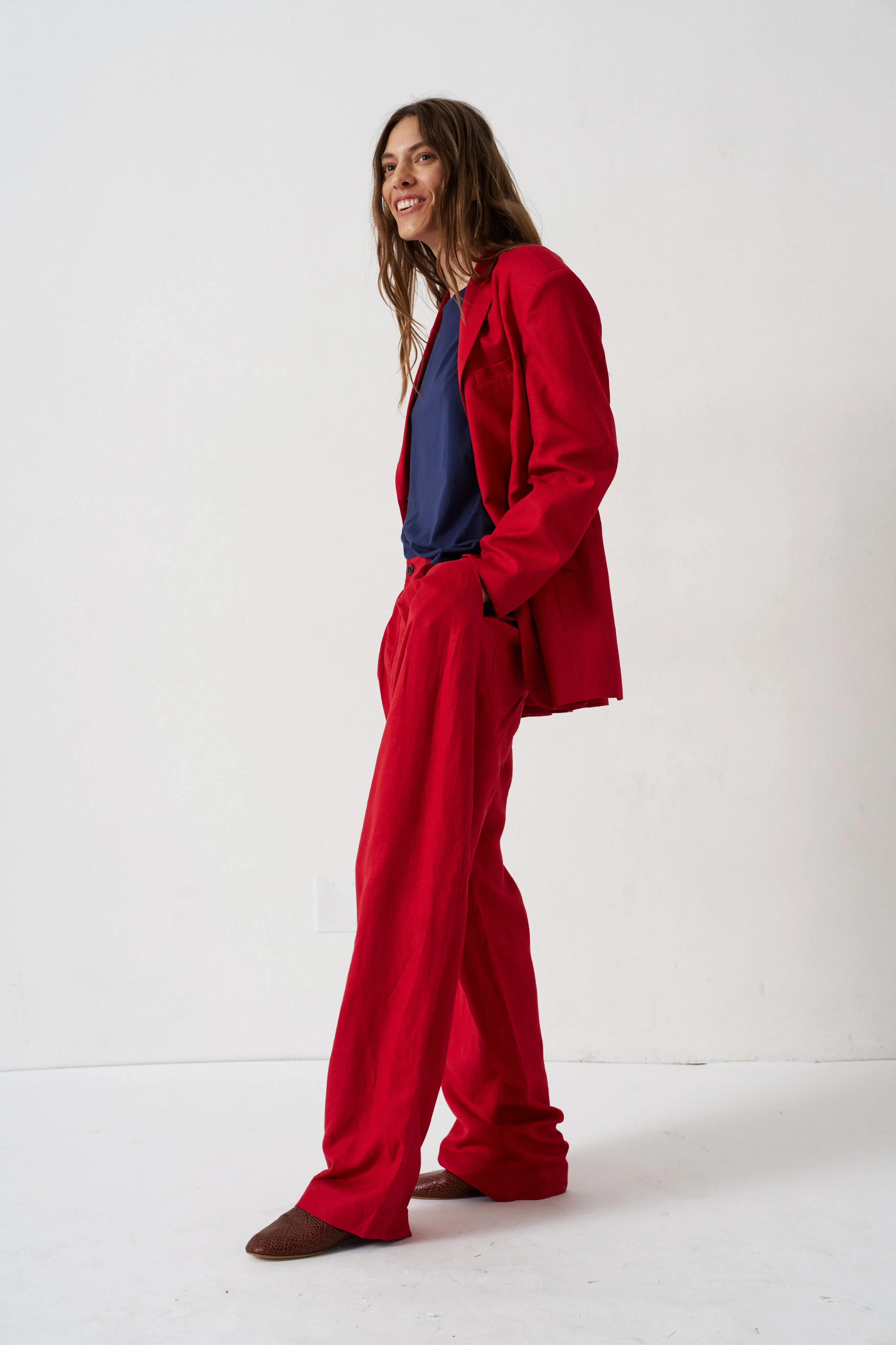 The Tapered Trouser in Red sold by Jamie Haller product image thumbnail 5
