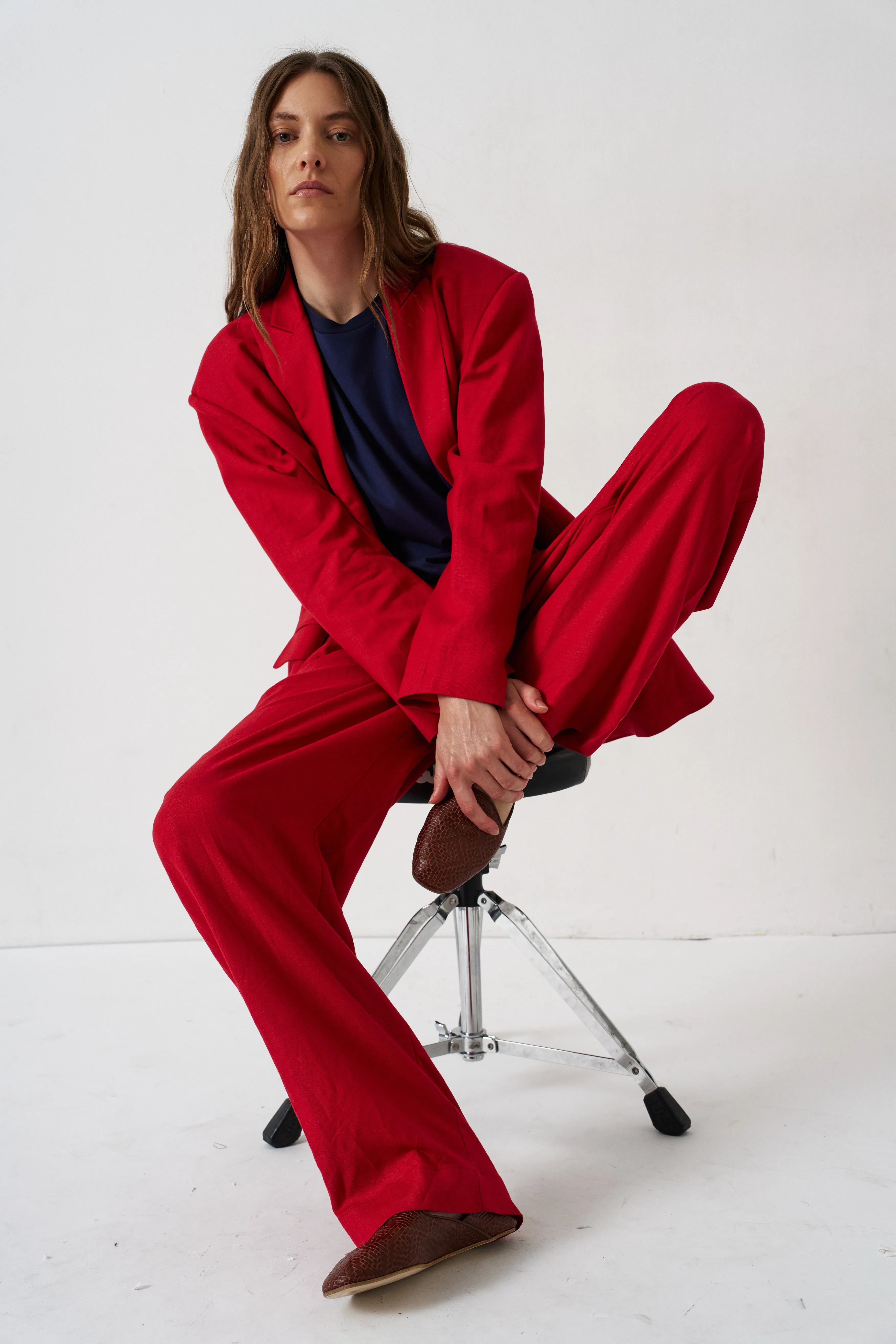 The Tapered Trouser in Red sold by Jamie Haller product image thumbnail 4