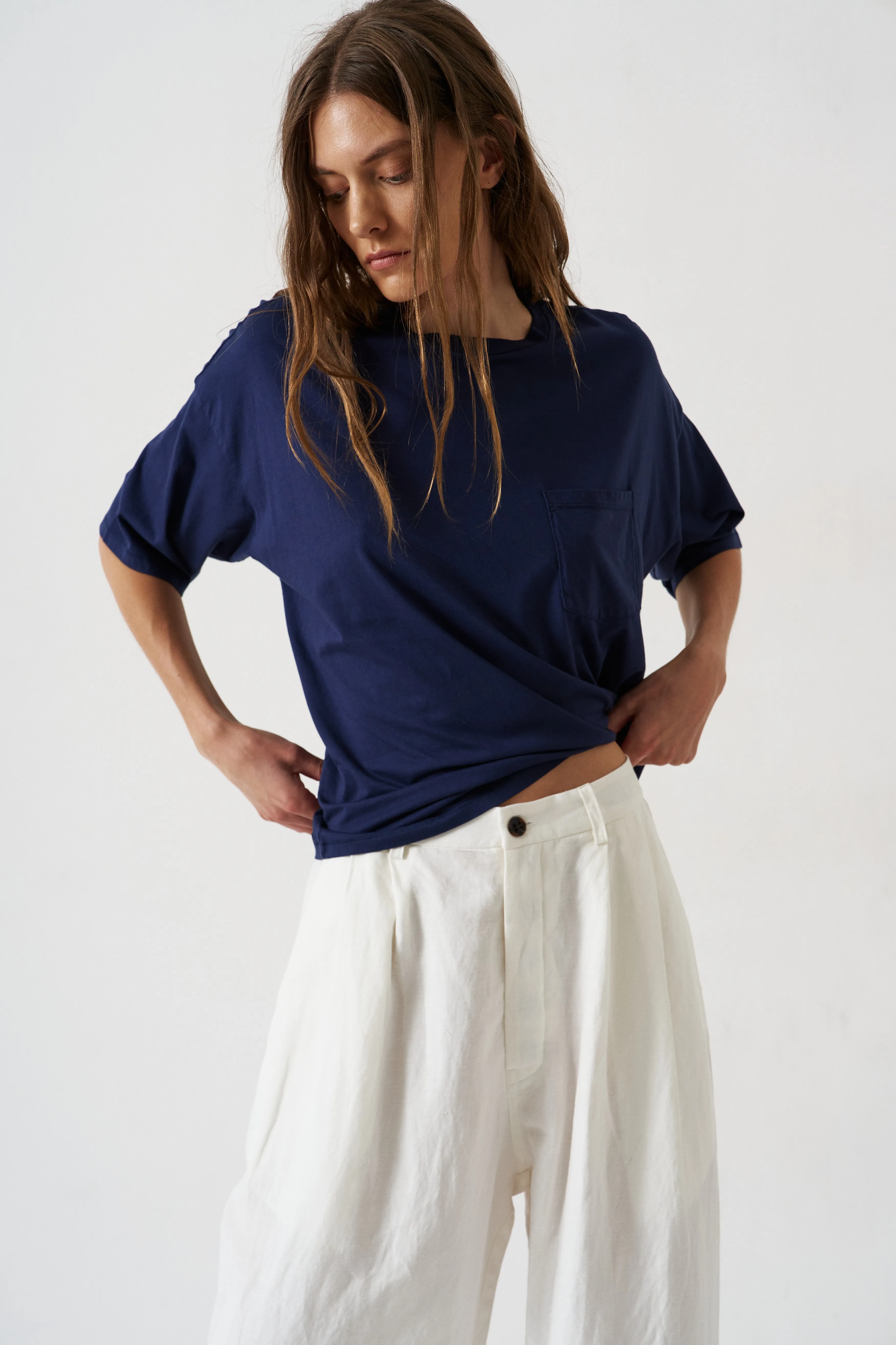 The Tapered Trouser in White sold by Jamie Haller product image thumbnail 2