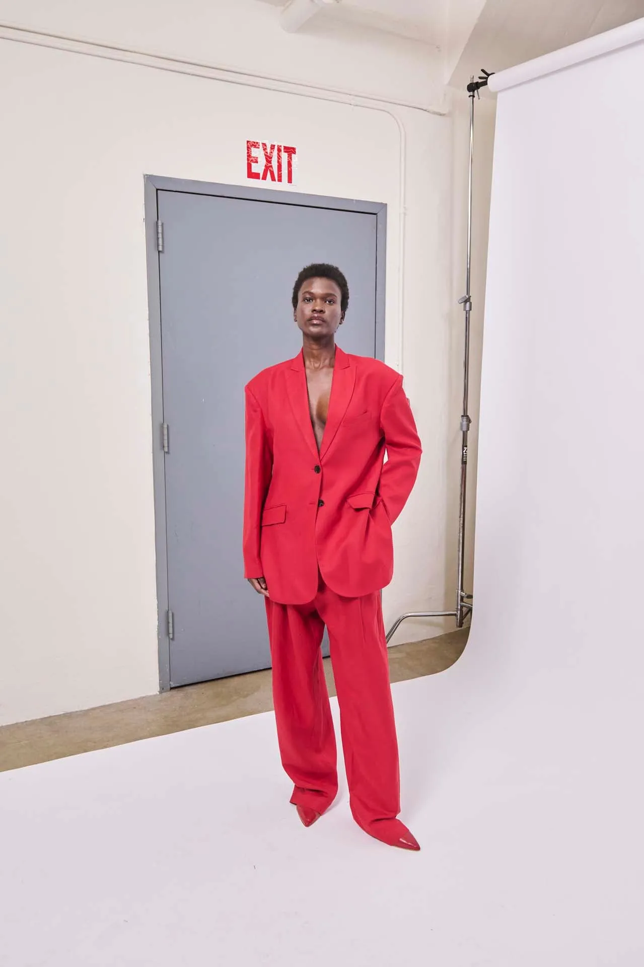 The Linen Oversized Blazer in Red sold by Jamie Haller product image thumbnail 4