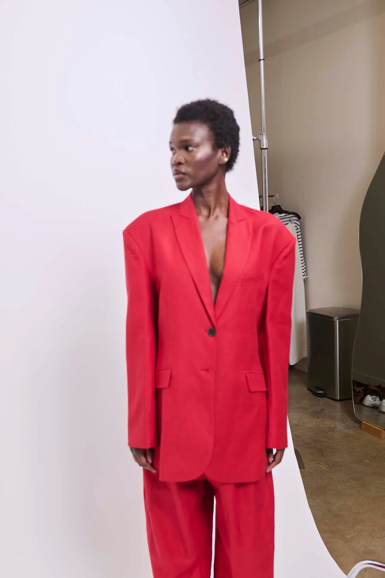 The Linen Oversized Blazer in Red sold by Jamie Haller product image thumbnail 3