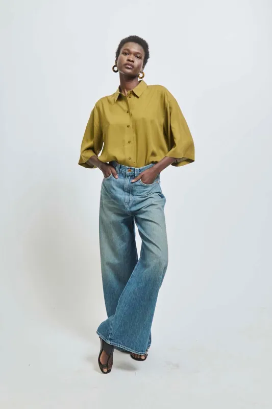 The Baggy Light in Deep River Indigo made by Jamie Haller