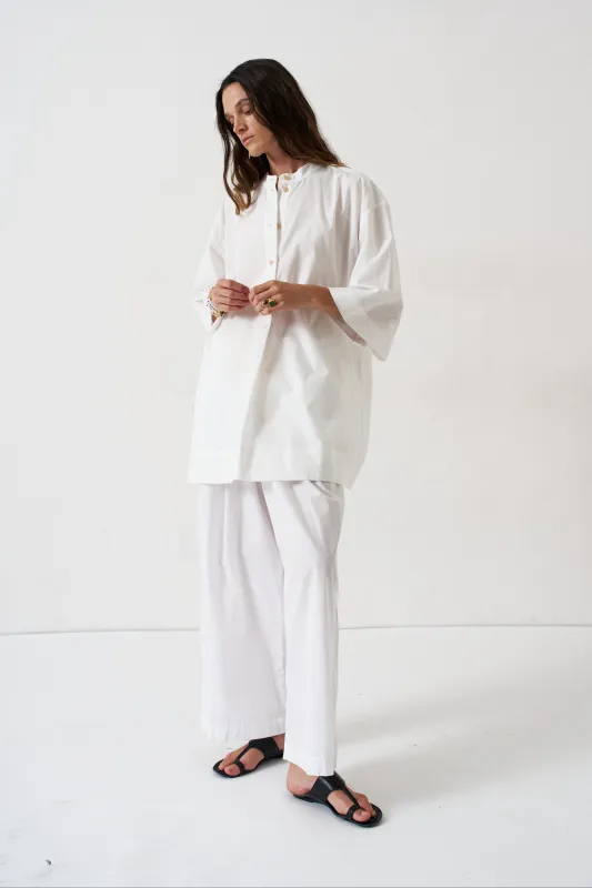 The Lotus Pant in White made by Jamie Haller