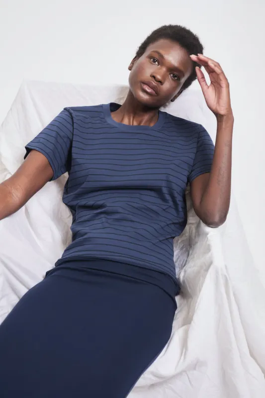 The Chameleon Tee in Blue Stripe made by Jamie Haller