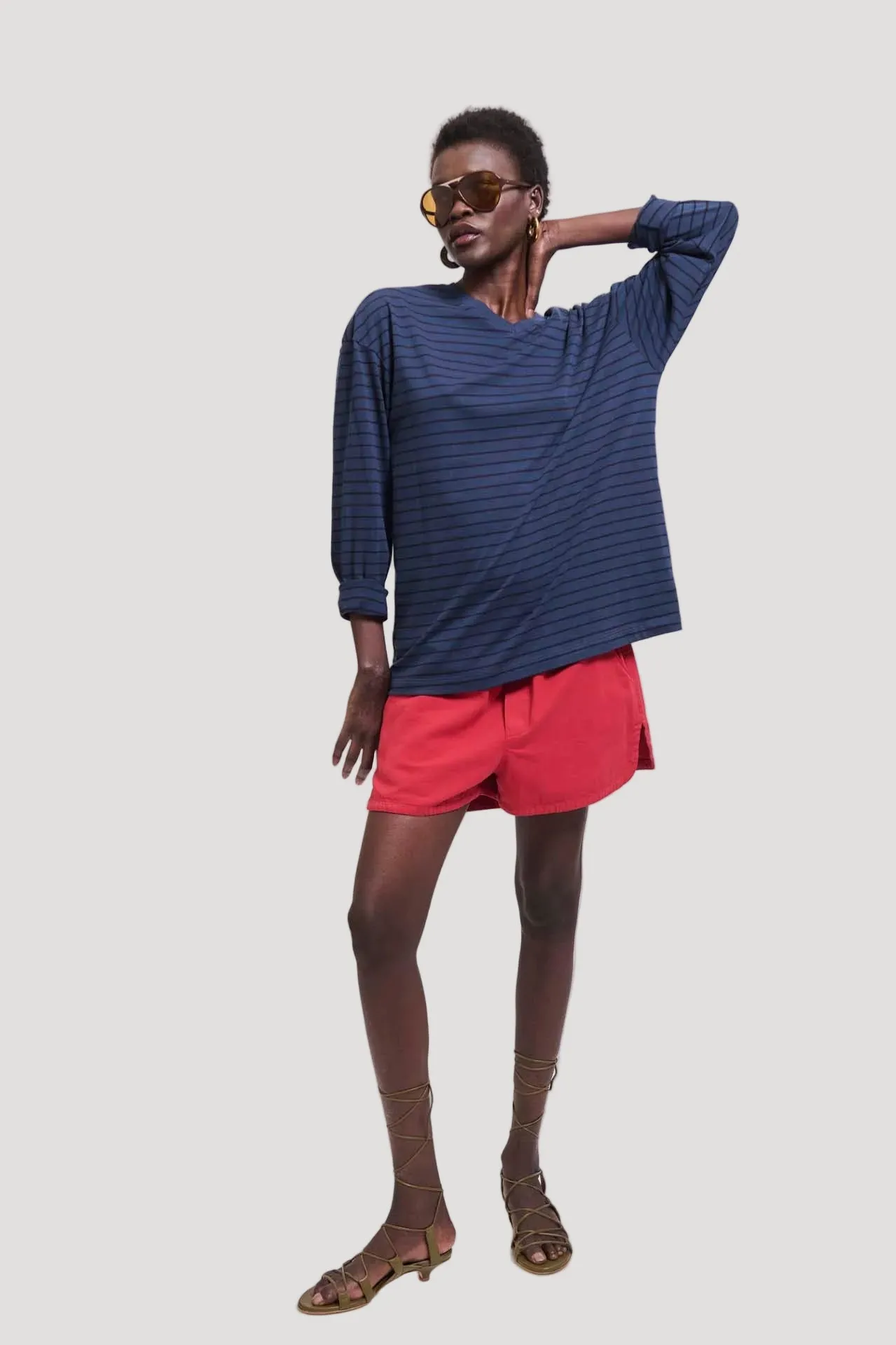 The High V Tee in Blue Stripe sold by Jamie Haller product image thumbnail 2